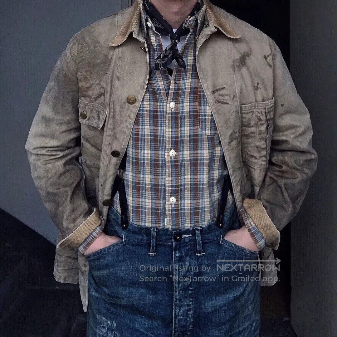 RRL Ralph Lauren vintage rrl plaid work shirt from 1920s. Size US L / EU 52-54 / 3 - 2 Thumbnail