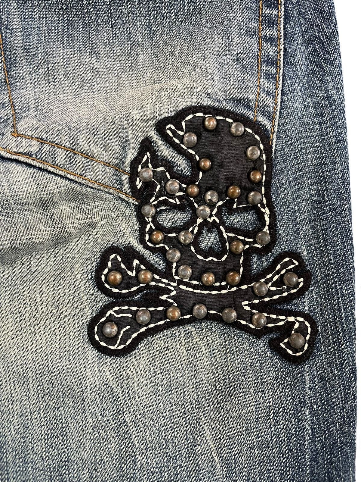 POST ARCHIVE FACTION (PAF) Vintage Clouds72 Studded Skull Patches Denim Size US 33 - 8 Thumbnail