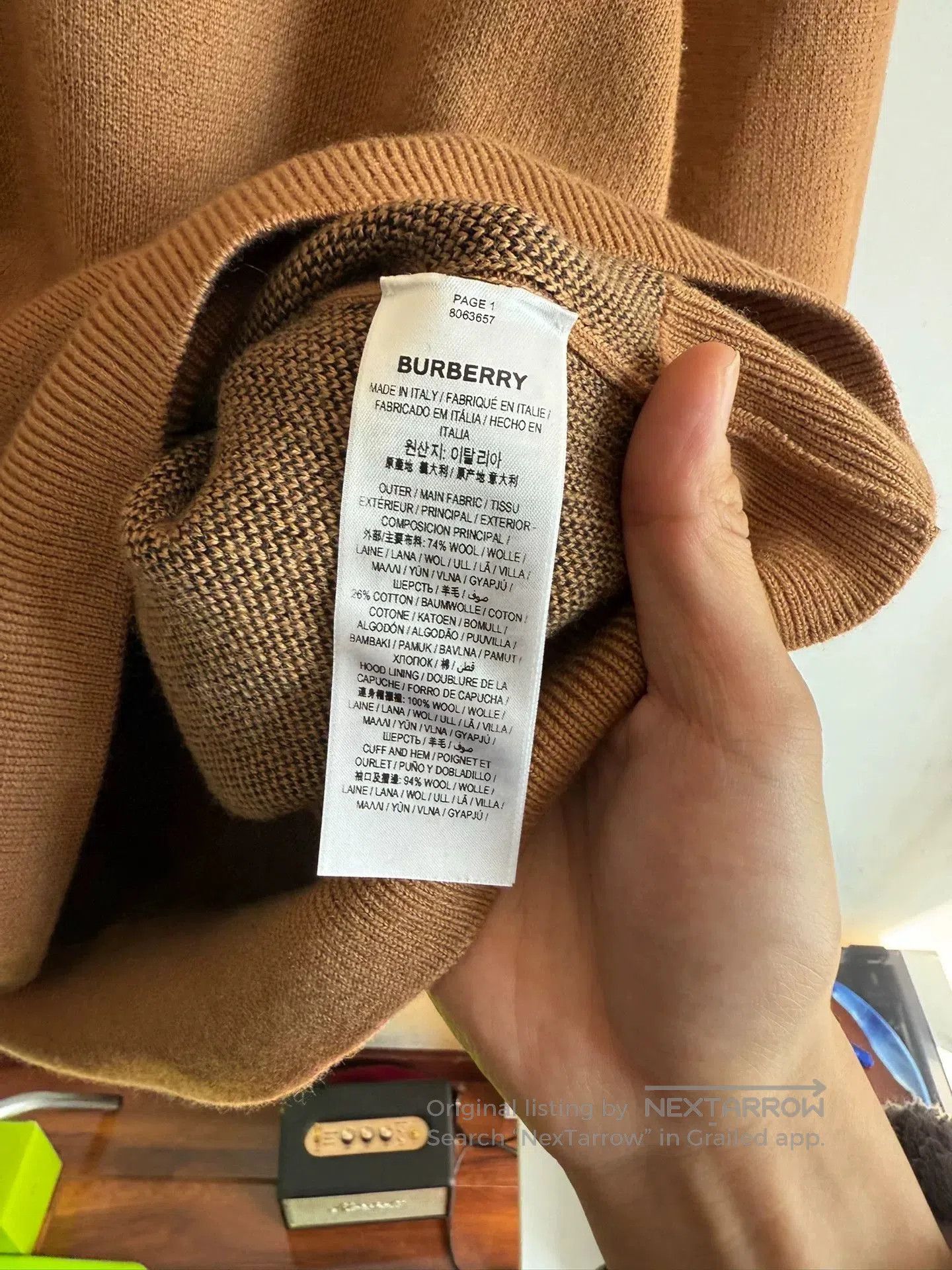 Burberry Burberry Hooded Wool Sweater in Brown. Size US S / EU 44-46 / 1 - 5 Thumbnail