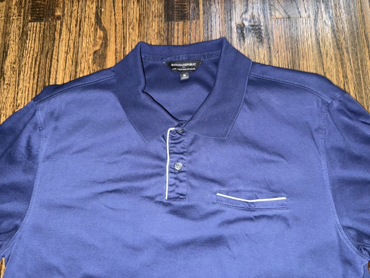 Banana Republic Banana Republic Luxury Performance Polo Shirt Navy/White Size US M / EU 48-50 / 2 - 2 Thumbnail