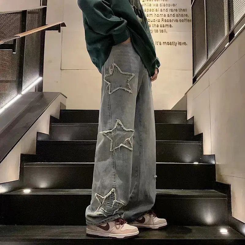 Japanese Brand Retro loose straight leg high street jeans Size US 32 / EU 48 - 1 Thumbnail