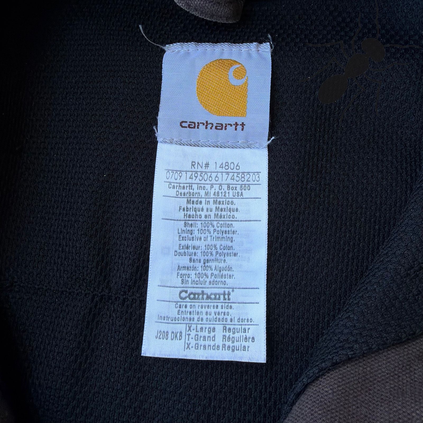 Carhartt × Vintage Carhartt J208 DKB brown hooded work wear jacket Size US XL / EU 56 / 4 - 5 Thumbnail