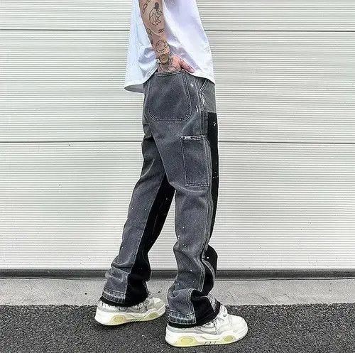 VIBE Black Graffiti Wide Jeans Size US 32 / EU 48 - 4 Thumbnail