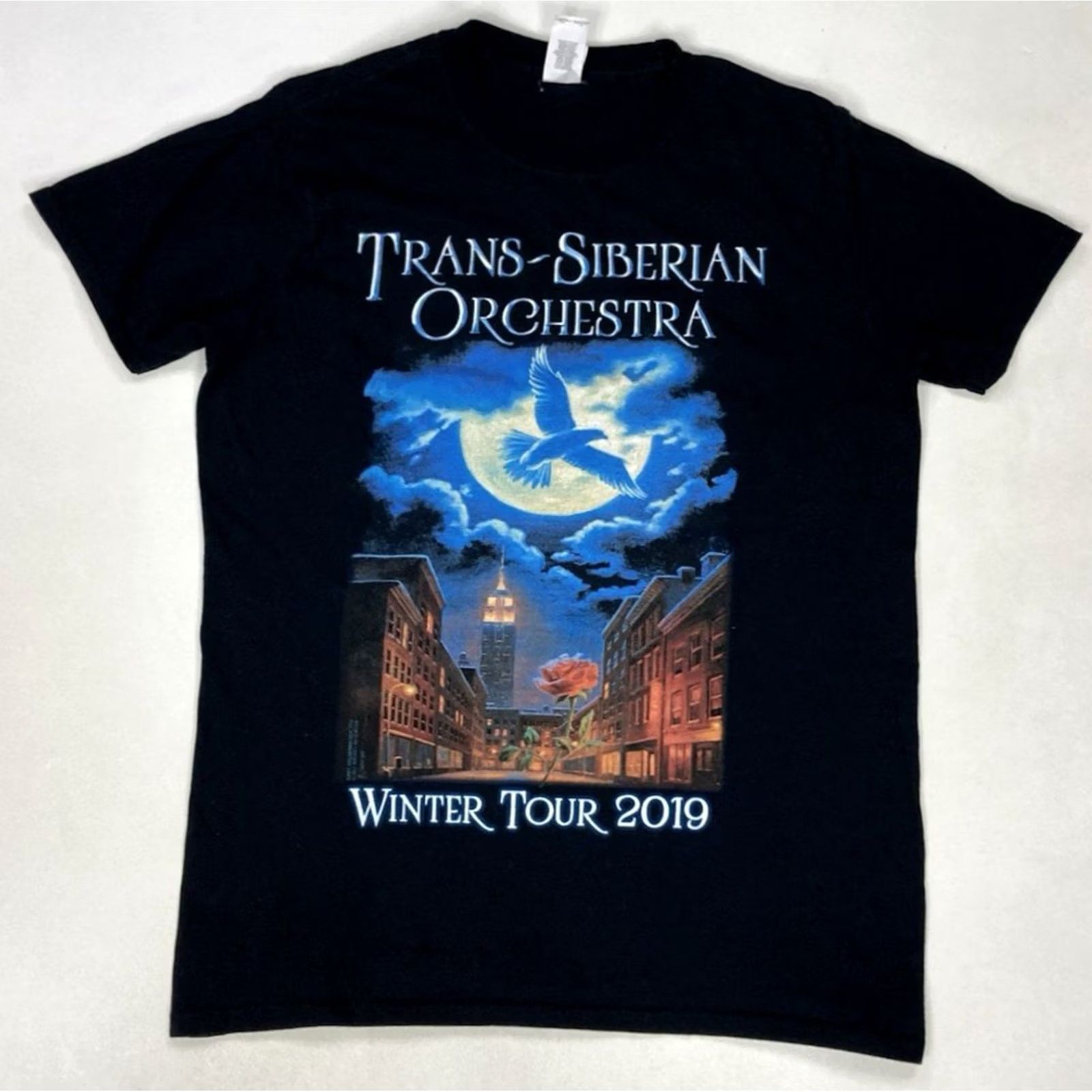 Gildan Trans Siberian Orchestra Winter Tour 2019 Graphic T-shirt Men Medium Black Music Shirt Size US M / EU 48-50 / 2 - 2 Thumbnail