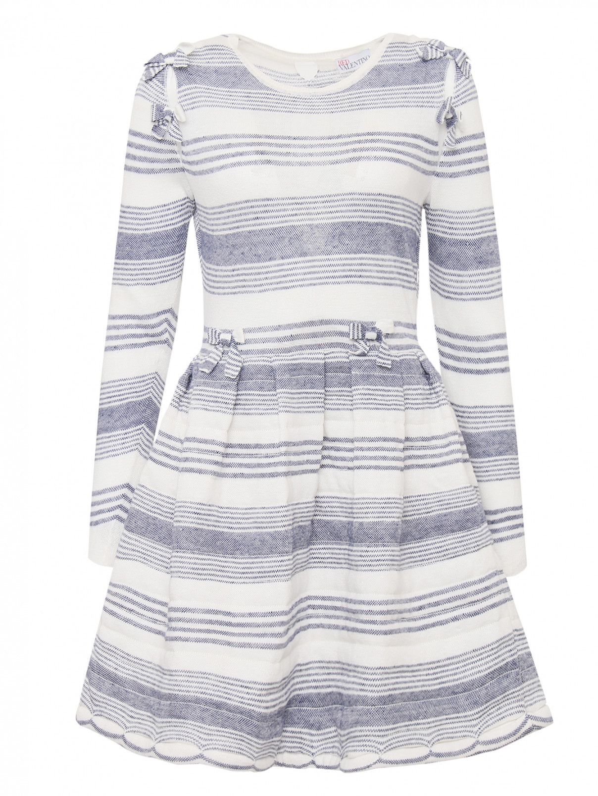 RED Valentino × Vintage Red Valentino Garavani Bow Tie Stripe Pattern Linen Dress Size S / US 4 / IT 40 - 8 Thumbnail
