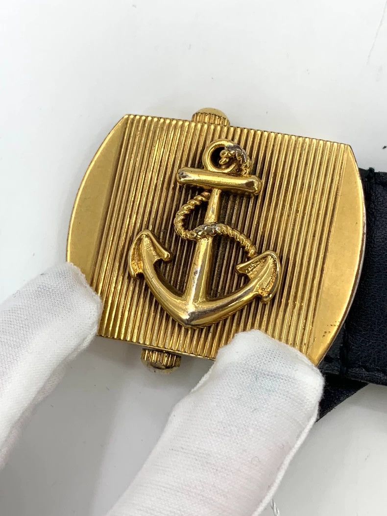 Gucci Gucci Gold anchor canvas leather belt 2502-Nextarrow Size ONE SIZE - 7 Thumbnail