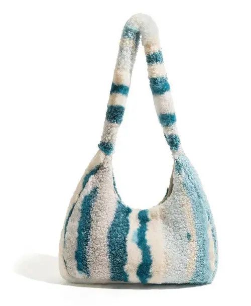 Other Bag Striped Faux Fur Clutch Shoulder Hobo Bag Size ONE SIZE - 3 Thumbnail