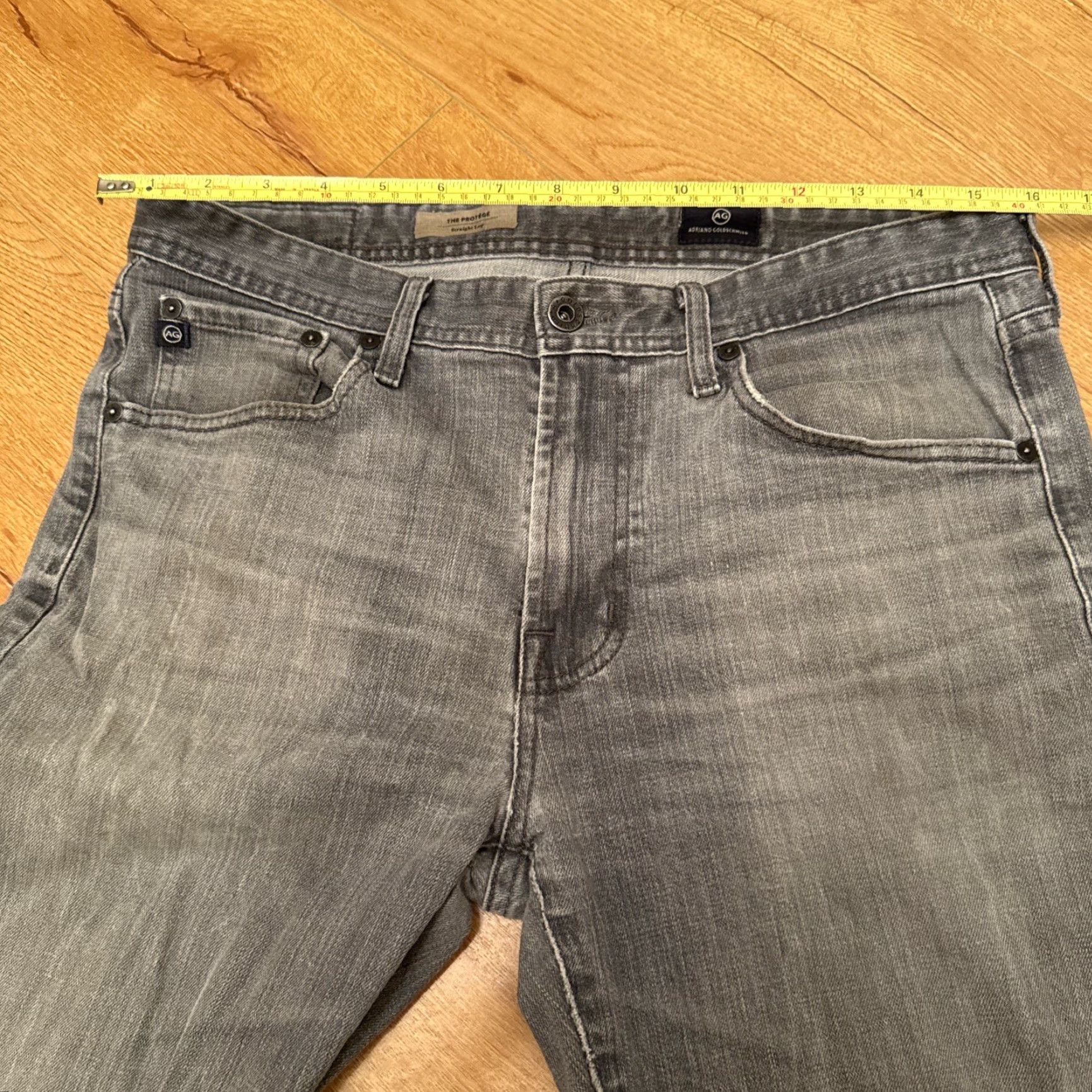 Denime Adriano Goldschmied Jeans 32x34 Adult Grey Denim The Protege Straight Leg Jeans Men Regular 32x34 Grey Denim Pockets Vintage No Size US 32 / EU 48 - 4 Thumbnail