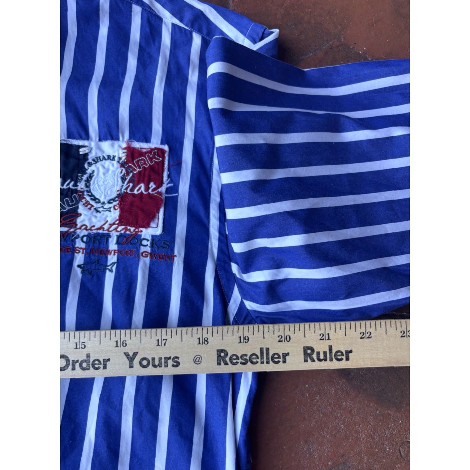 Paul & Shark Paul & Shark Yachting Button Up Shirt Men Small Long Sleeve Stripe Embroidered Size US S / EU 44-46 / 1 - 6 Thumbnail