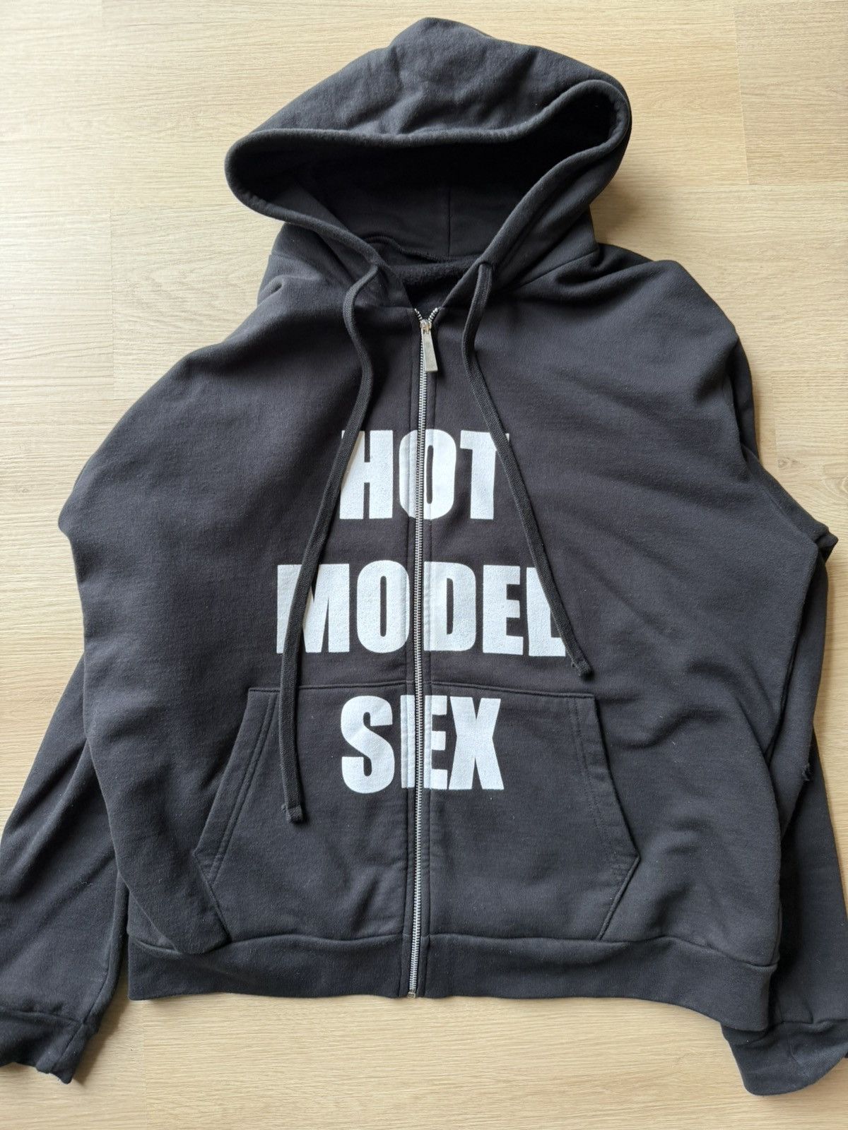 Hot Model Sex Black Zip-up Hoodie