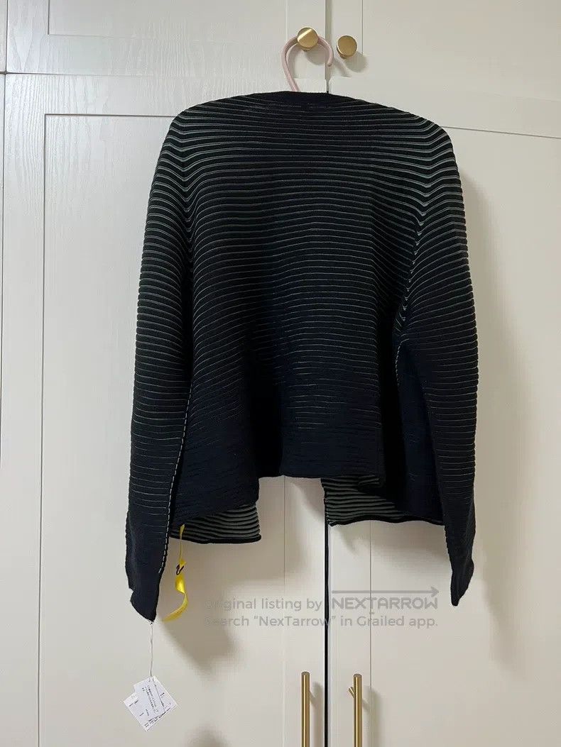 Issey Miyake Issey Miyake Wool Horizontal Stripe Interlock Knit Cardiga Size M / US 6-8 / IT 42-44 - 4 Thumbnail