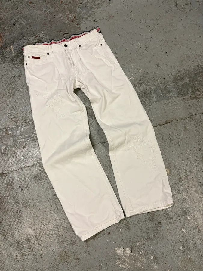 Designer × Dolce & Gabbana × Vintage 2000s Dolce & Gabbana White Distressed Pants Size US 30 / EU 46 - 5 Thumbnail
