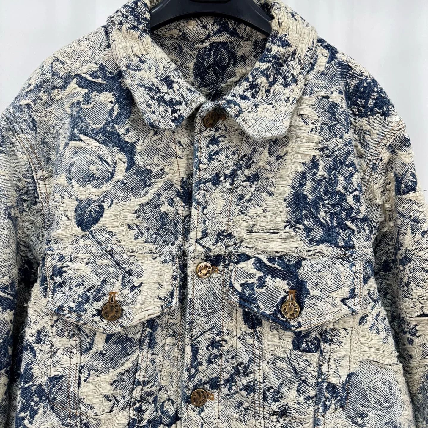 Louis Vuitton Louis Vuitton Distressed Floral Denim Jacket Size US L / EU 52-54 / 3 - 3 Thumbnail