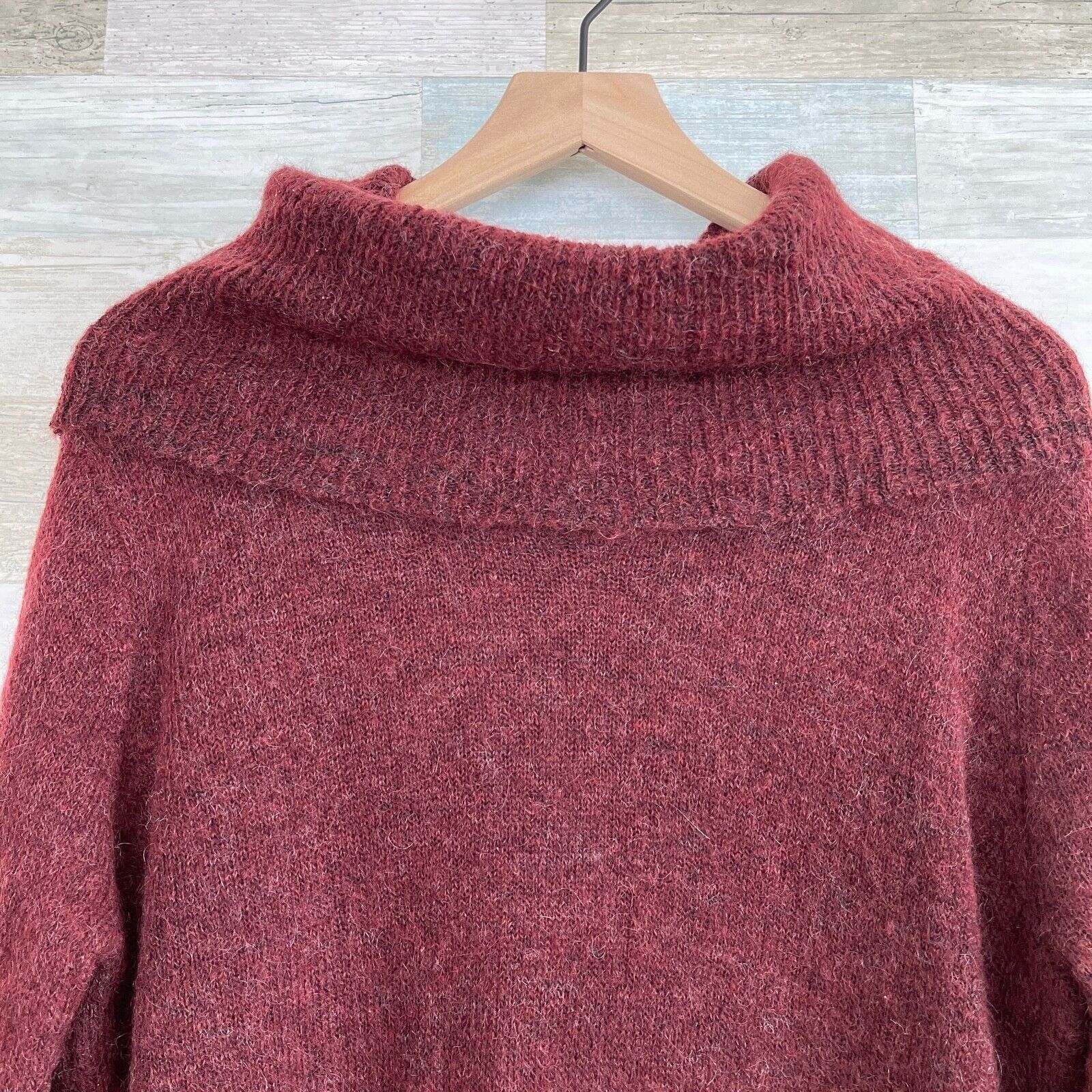 Other Jillian Jones Kid Mohair Wool Funnel Neck Sweater Red VTG PL Size L / US 10 / IT 46 - 2 Thumbnail