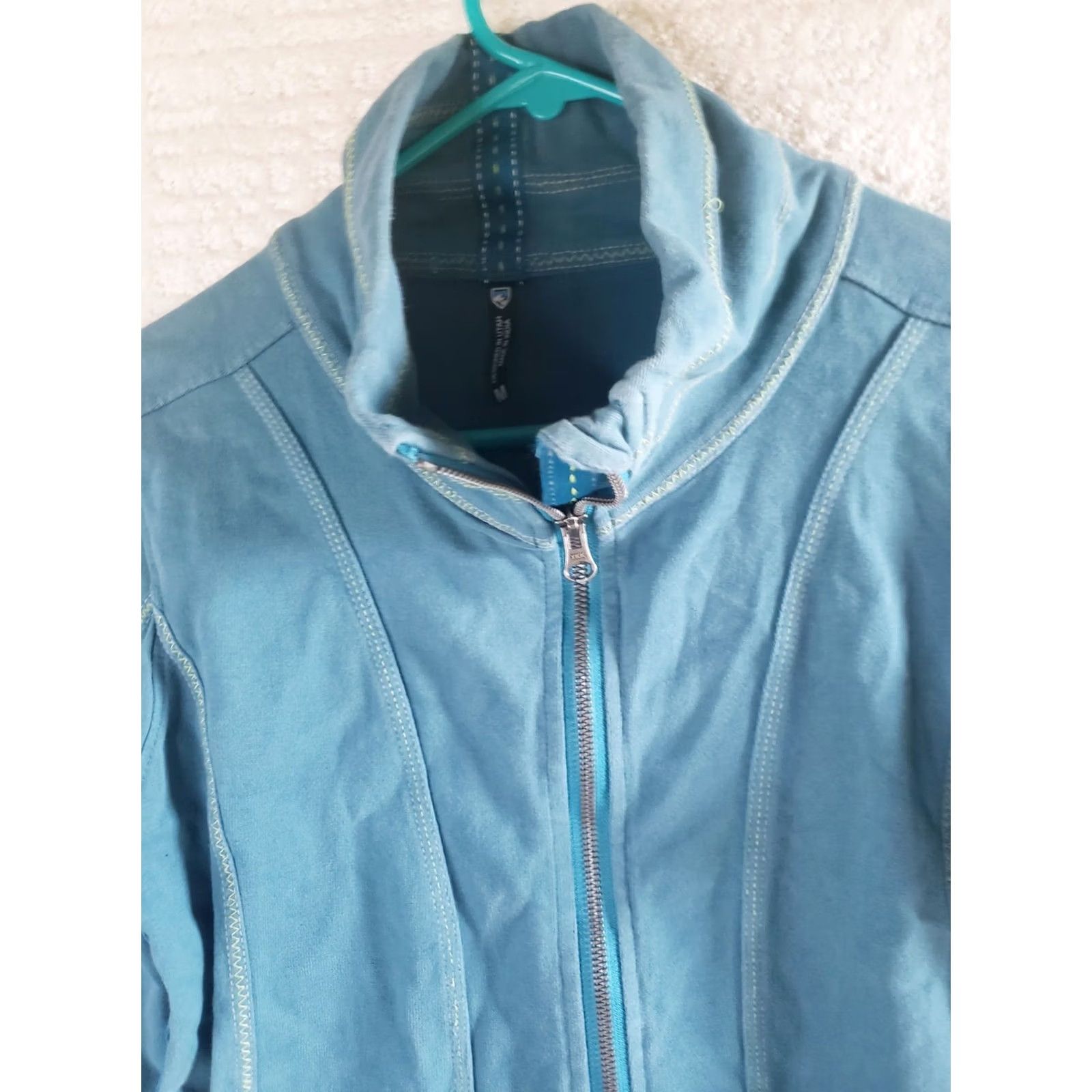 Vintage Kuhl Jacket M Kember Full Zip Turquoise Blue Green Organic Cotton Womens Medium Regular Size M / US 6-8 / IT 42-44 - 3 Thumbnail
