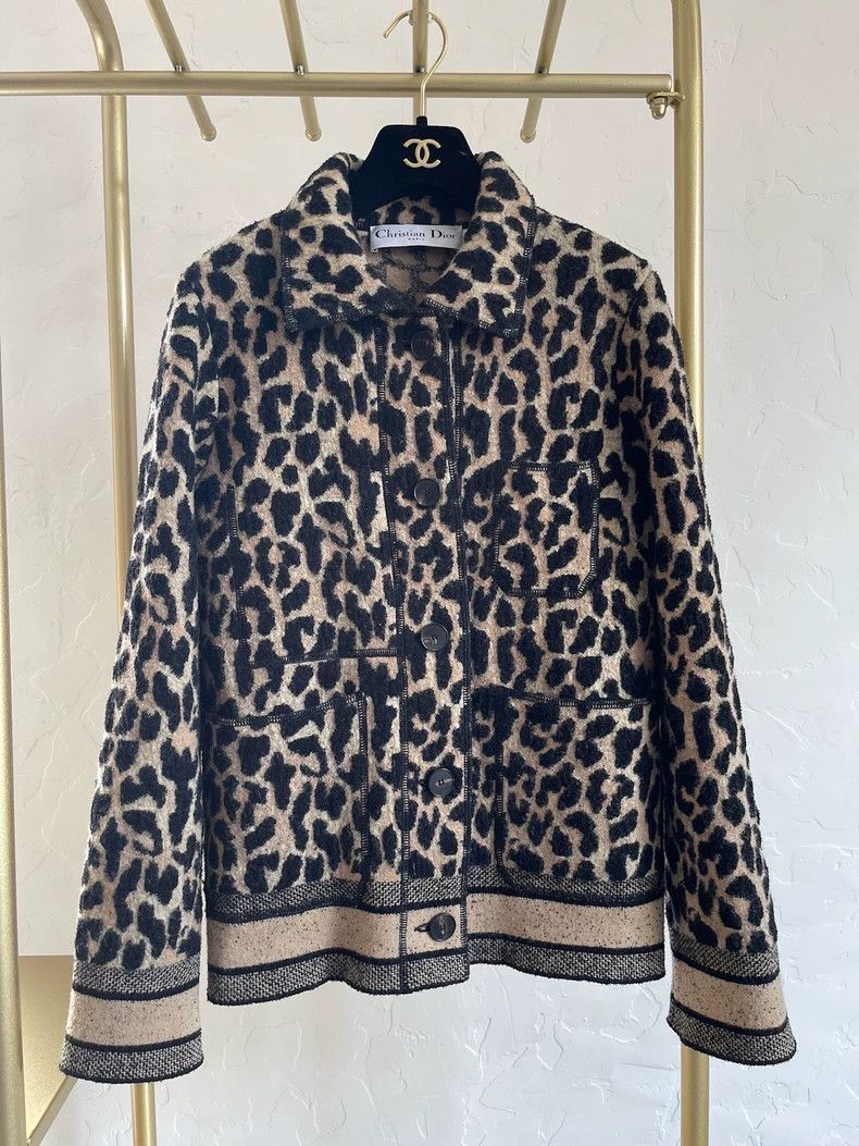 Dior Dior Classic version of leopard-print cardigan coat Size XS / US 0-2 / IT 36-38 - 1 Thumbnail