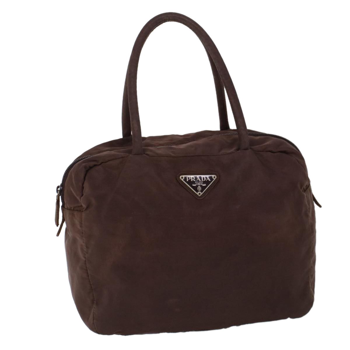 image of Prada Hand Bag Nylon Brown Auth Cl761, Women's