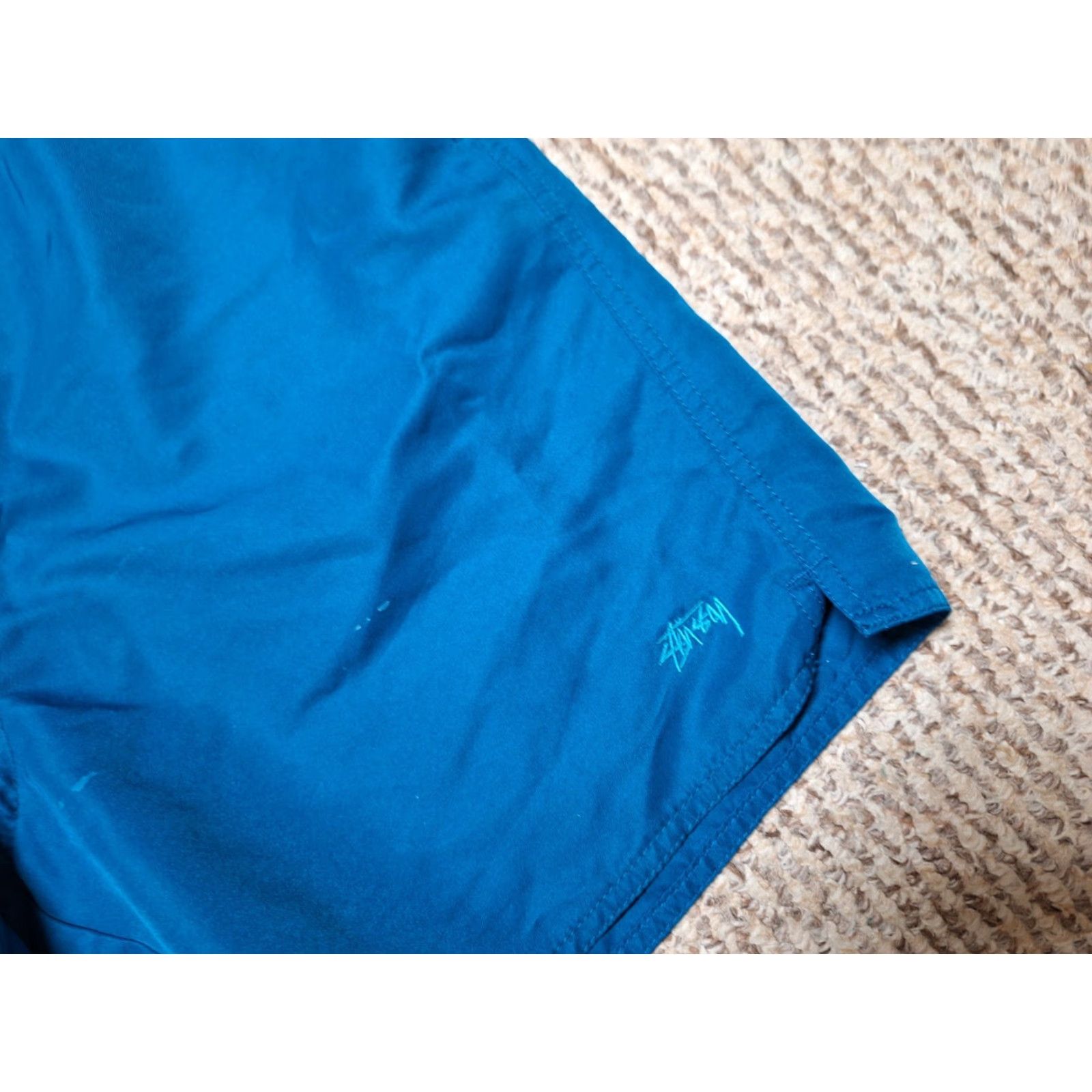 Vintage VINTAGE Stussy Mens Blue Retro Basketball Shorts M RARE Athletic Shorts Size US 31 - 4 Thumbnail