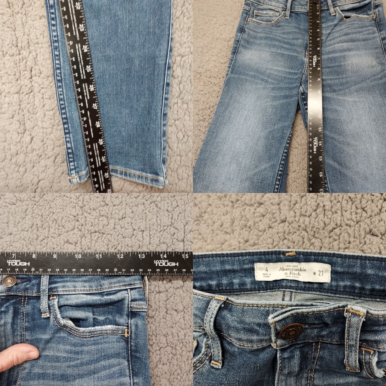 Abercrombie & Fitch Abercrombie & Fitch Skinny Jeans Womens 4L Blue Denim A&F Actual 26x31 Size 27" / US 4 / IT 40 - 8 Thumbnail