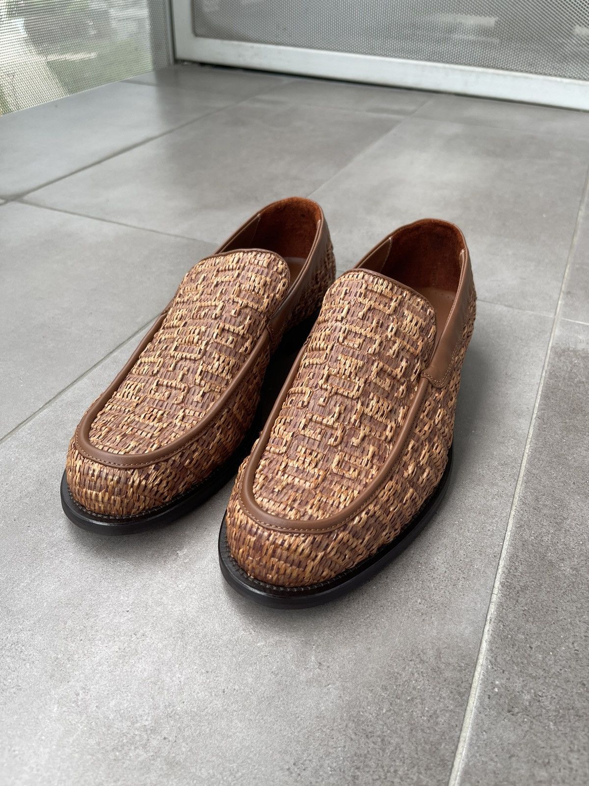 GCDS !DS! SS24 GCDS Monogram Rafia Brown Loafers Size US 11 / EU 44 - 5 Thumbnail