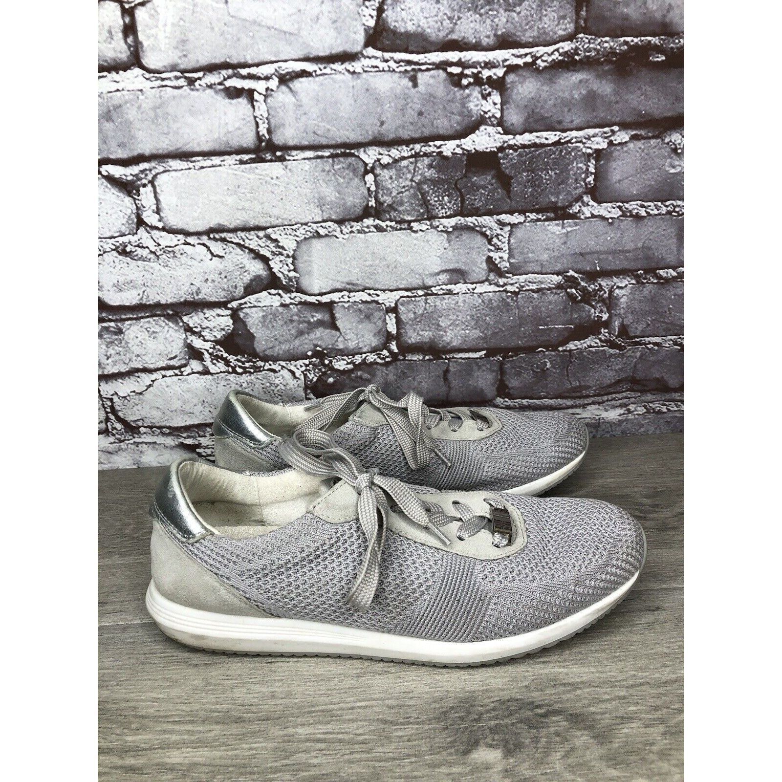 Other Ara Light Gray Knit Fabric Lace Up Casual Sneakers Women Sz Size US 9.5 / IT 39.5 - 4 Thumbnail