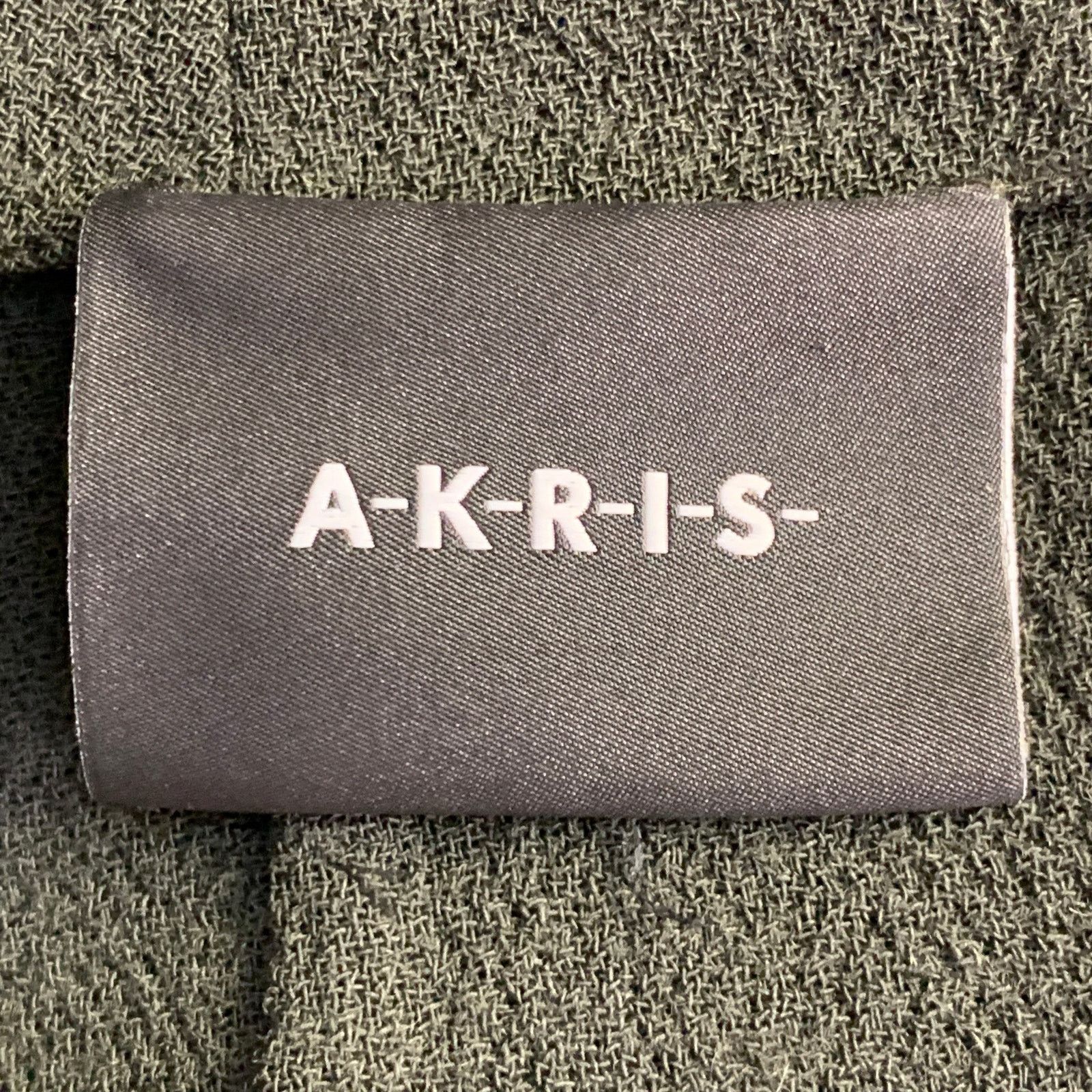 Akris AKRIS 12 Dark Green Wool Crepe Sleeveless V-Neck Midi Dress Size XL / US 12-14 / IT 48-50 - 4 Thumbnail