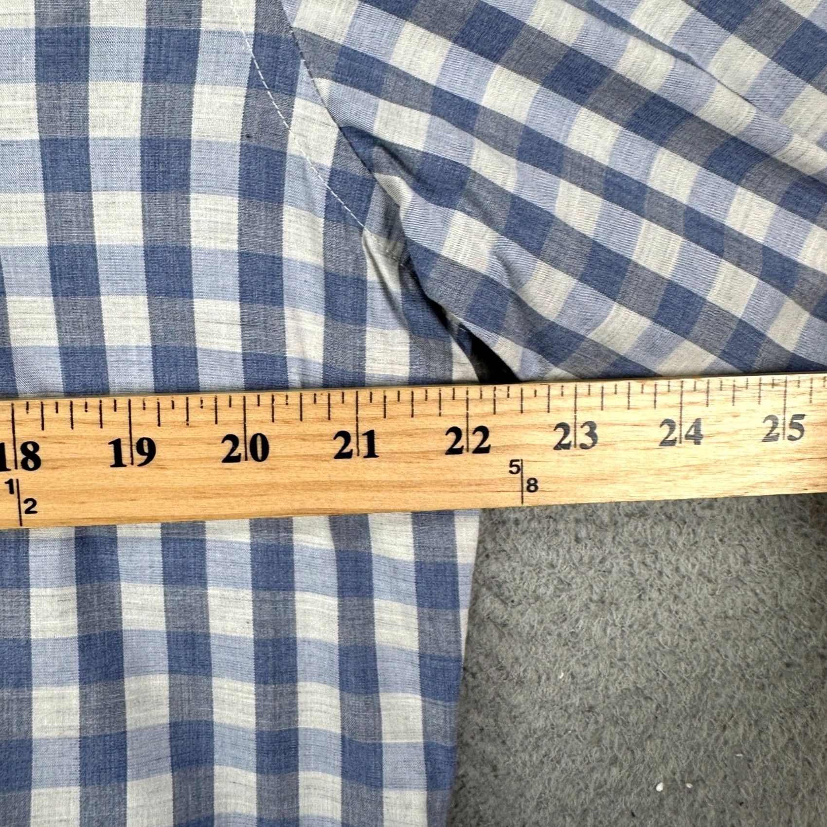 Vintage J Crew Mercantile Flex Mens Button Down Shirt Medium Blue Check Pocket Stretch Size US M / EU 48-50 / 2 - 6 Thumbnail