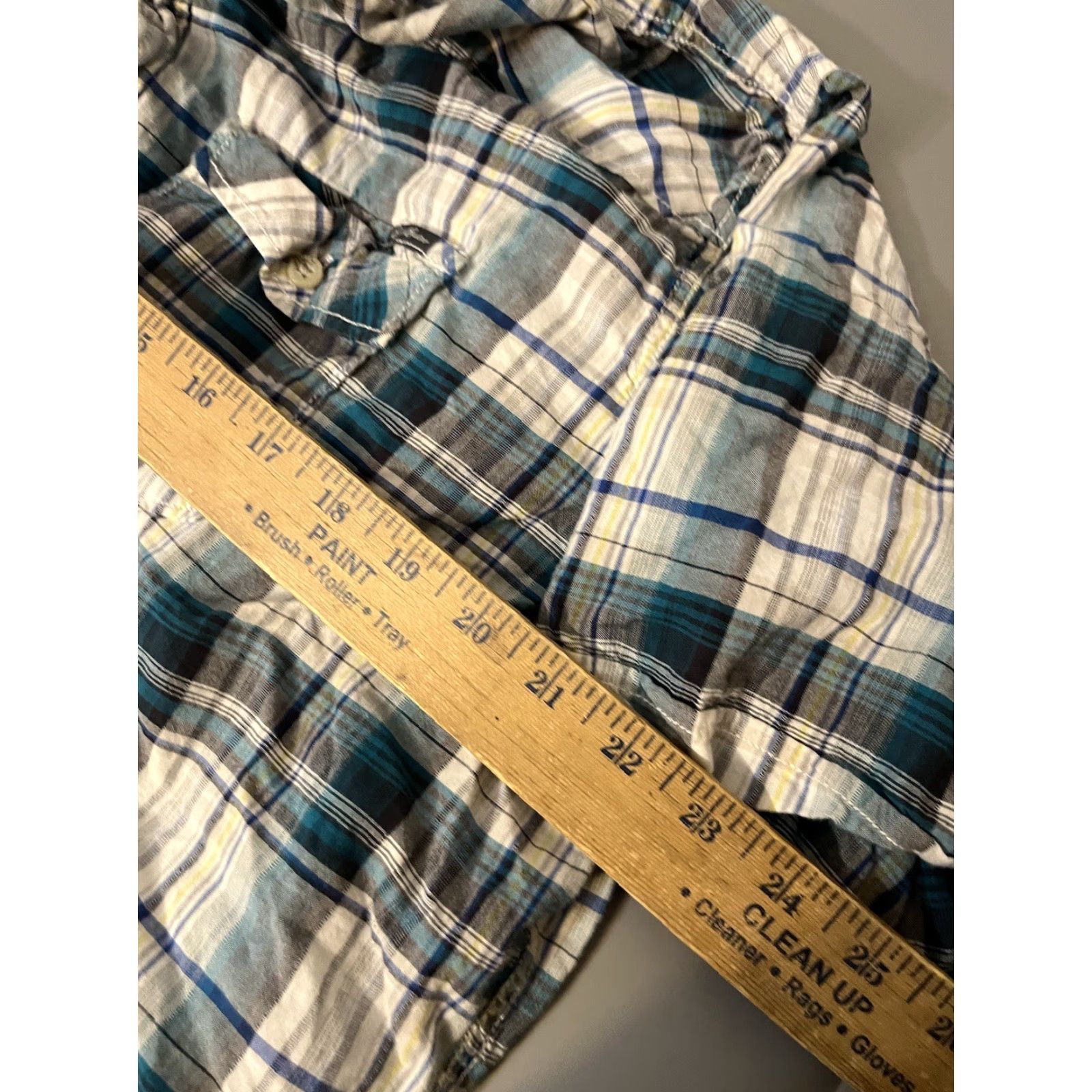 Eddie Bauer EDDIE BAUER Button-Up Shirt 2XL Blue Plaid Short Sleeve Regular Fit Mens Size US 39 - 5 Thumbnail
