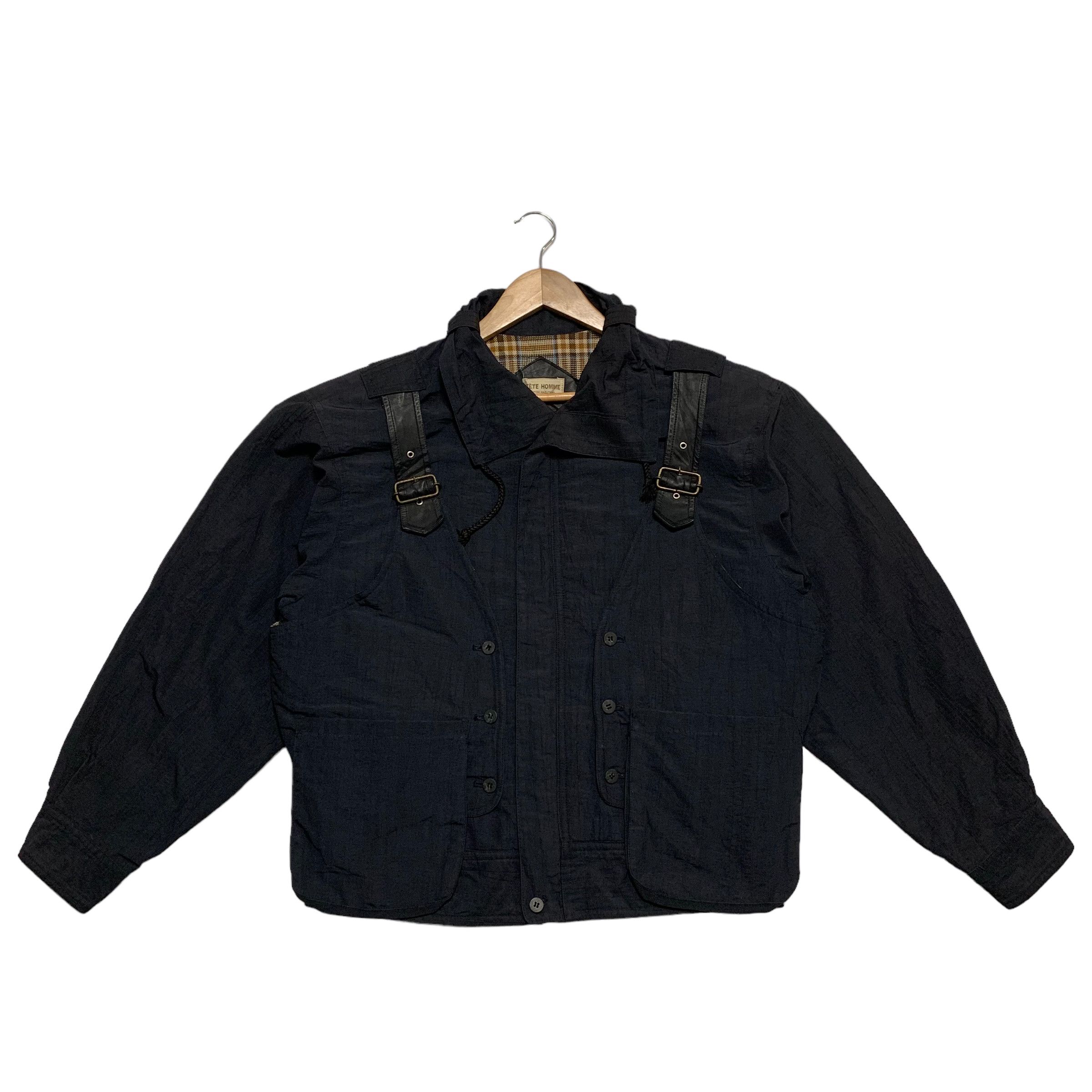 image of Tete Homme Double Layer Parachute Bomber Jacket in Black, Men's (Size Medium)