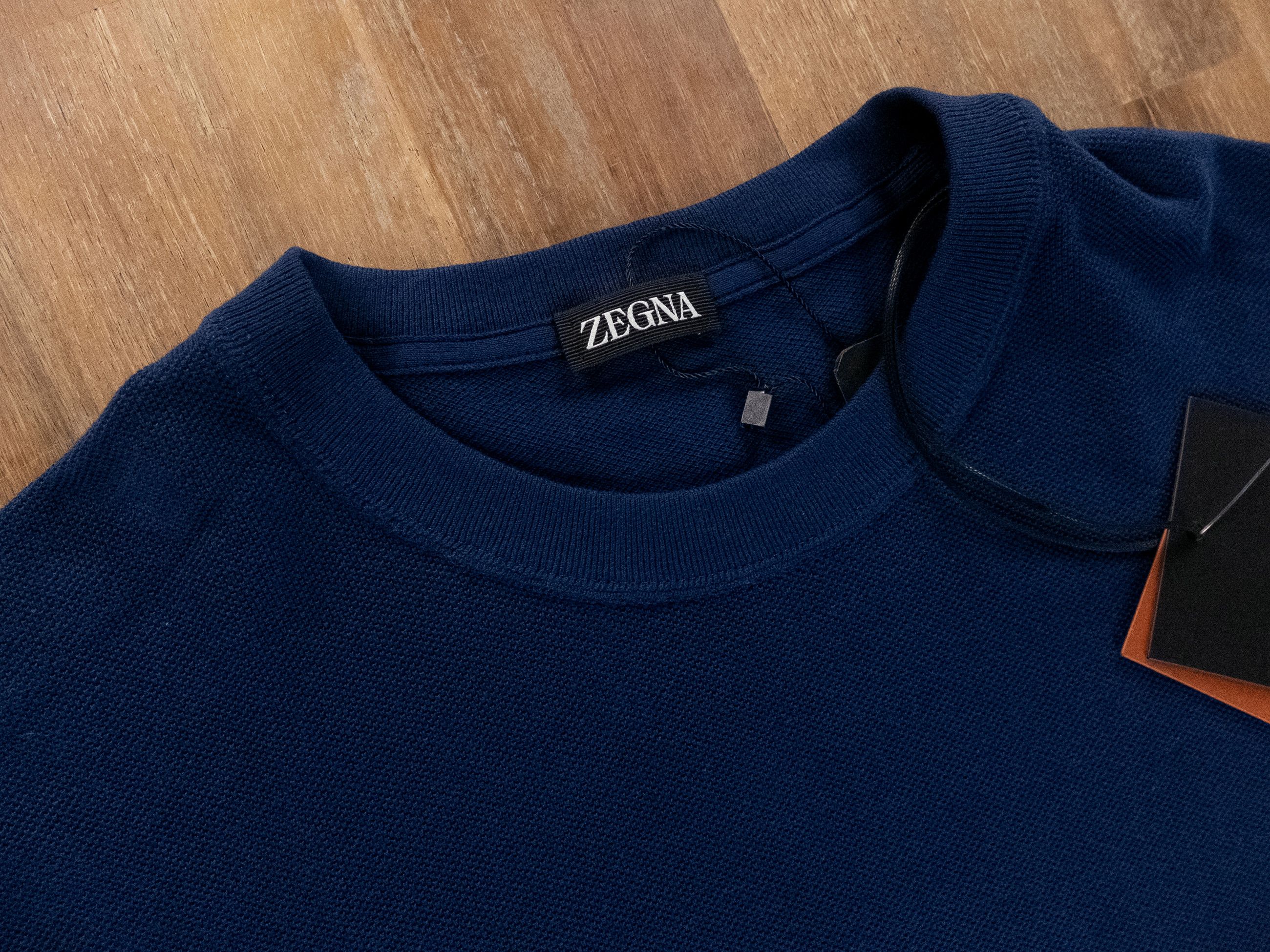 Ermenegildo Zegna ZEGNA blue knit classic cotton t-shirt Size 50 IT / Medium Size US M / EU 48-50 / 2 - 5 Thumbnail