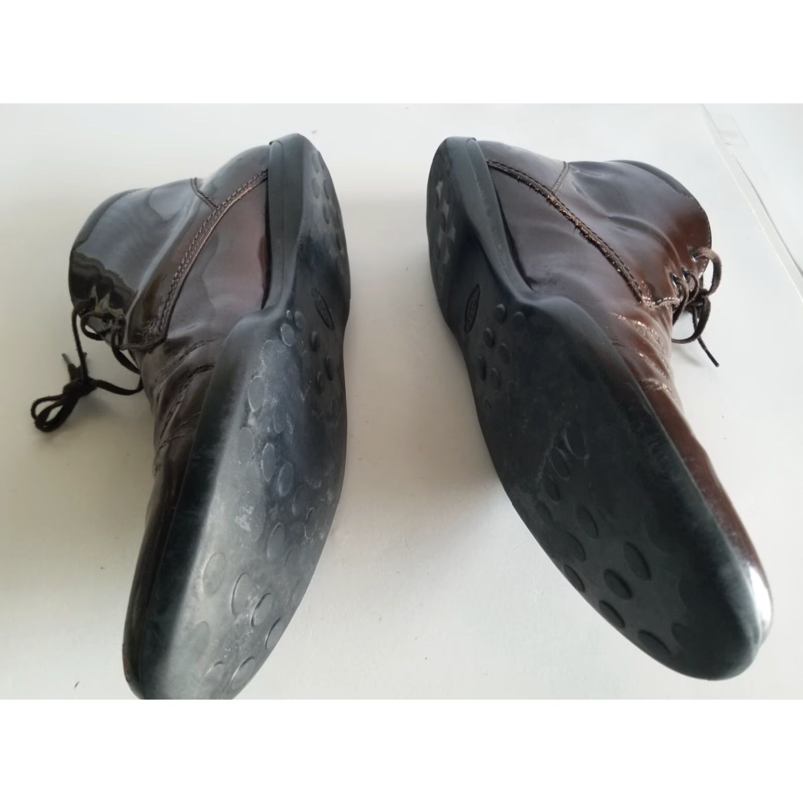 Vintage Tod’s Chukka Boots Mens 8.5 9 Brown Suede Ankle Lace Up Chelsea Mid Top Leather Lining Sheepskin Comfort Slips Resistant Size US M / EU 48-50 / 2 - 7 Thumbnail