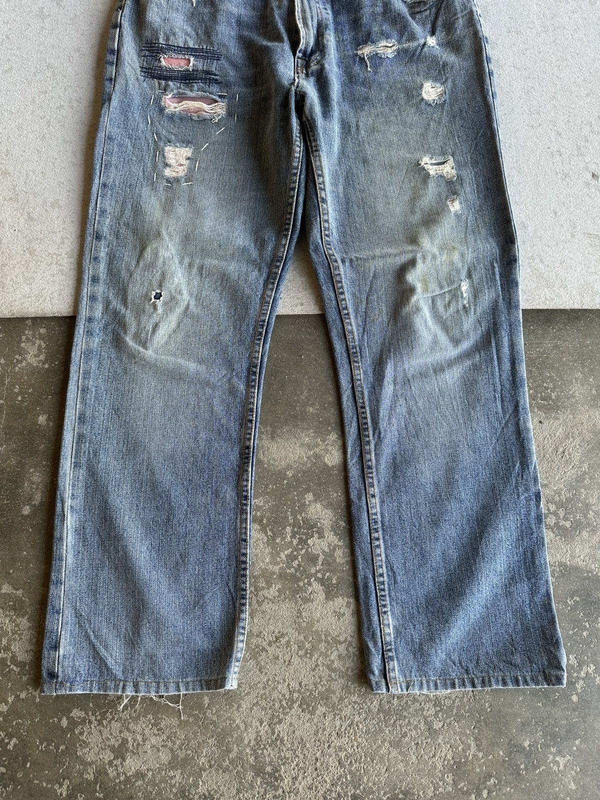 Body Glove SEND OFFER📌Vintage BODY GLOVE Ripped Distressed Denim Pants Size US 35 - 7 Thumbnail