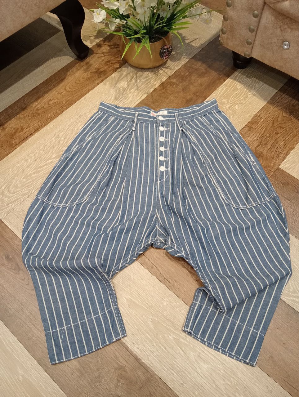 Ne-Net VINTAGE NE-NET ISSEY MIYAKE STRIPED CROPPED PANTS Size US 30 / EU 46 - 3 Thumbnail