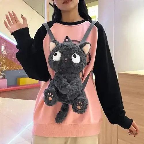 VIBE New Kawaii Black Cat Doll Backpack Size ONE SIZE - 4 Thumbnail