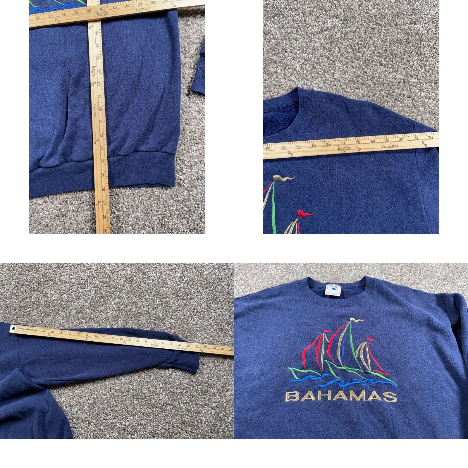 Delta VTG Delta Bahamas Embroidered Sail Boat Sweatshirt Adult XL Blue Nautical 50/50 Size US XL / EU 56 / 4 - 8 Thumbnail