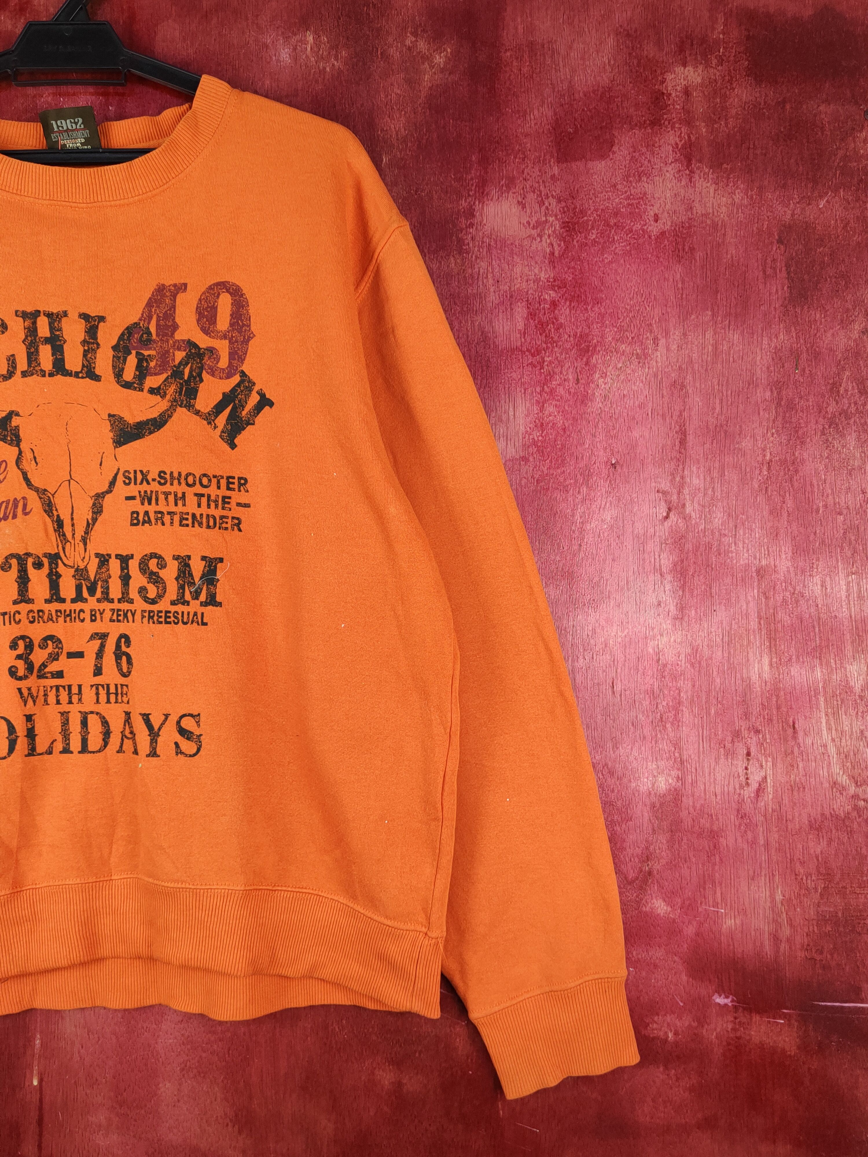 Japanese Brand Zeky Freesual Orange Sweatshirts #S2042 Size US L / EU 52-54 / 3 - 6 Thumbnail