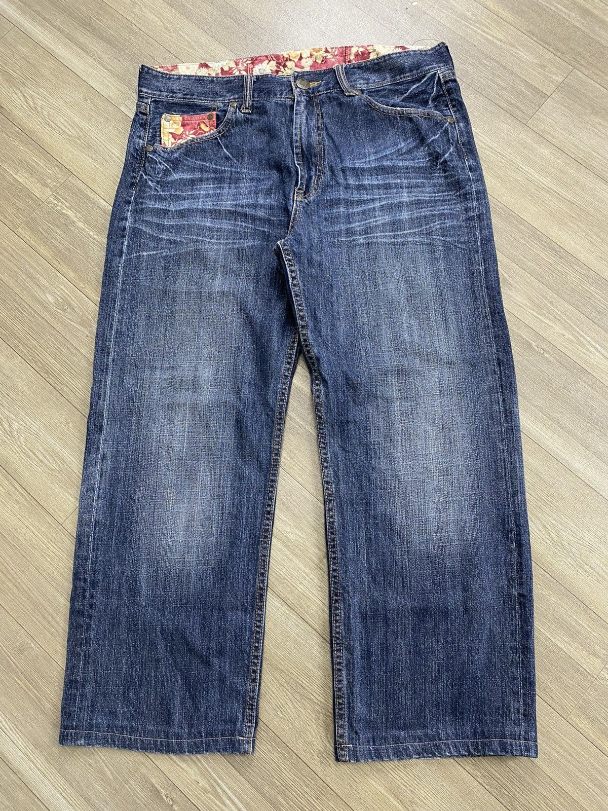Japanese Brand 2000s Karakuri Tamashii Ed Hardy Style Embroidery Koi Jeans Size US 32 / EU 48 - 16 Thumbnail