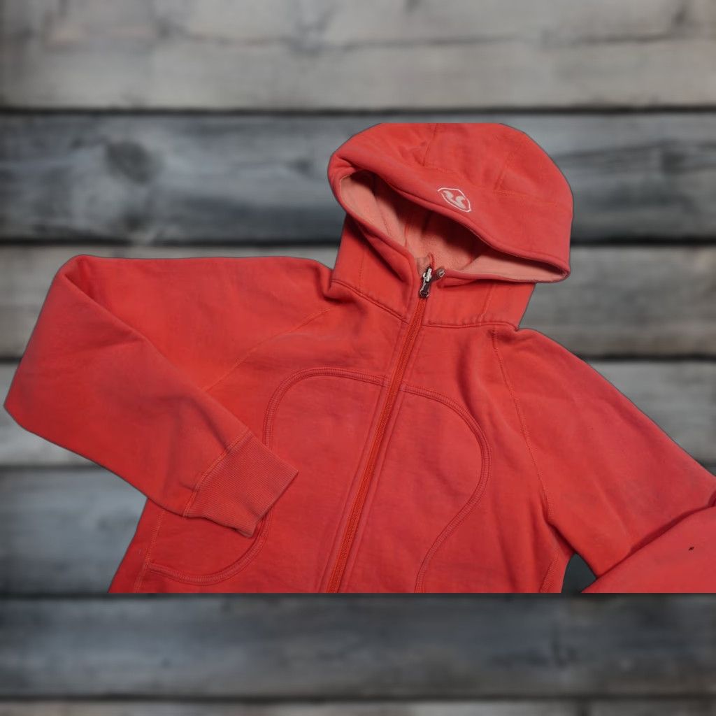 Lululemon Lululemon Hoodie Womens 6 Orange Full Zip Fleece Sweatshirt Logo Value Running Yoga Warm Winter Size M / US 6-8 / IT 42-44 - 1 Thumbnail