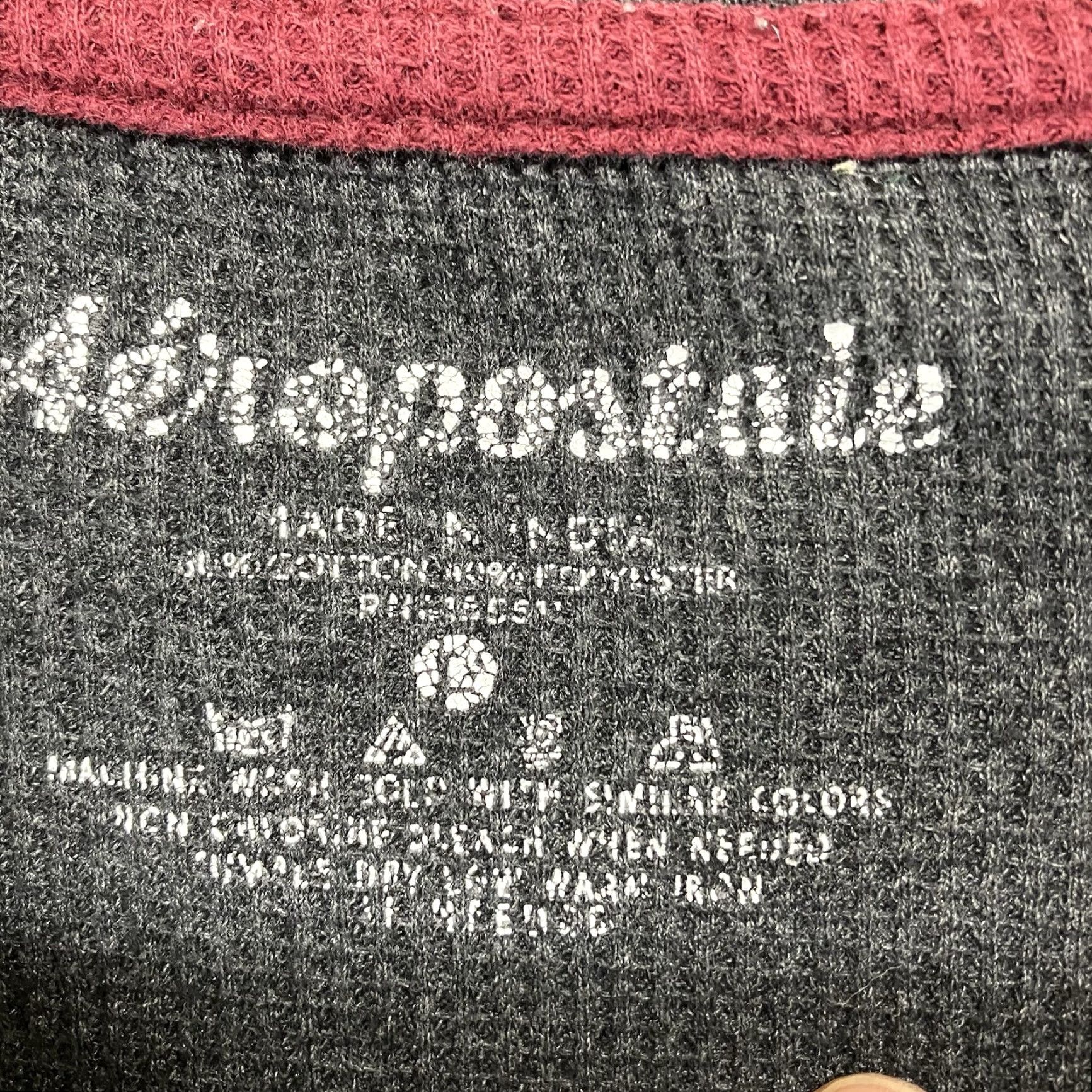 Aeropostale VTG Aeropostale Waffle Thermal Shirt L Grunge Dark Gray Crew Neck Long Sleeve Logo Embroidered Cotton Polyester 2000-2009 Men T-Shirt Size US L / EU 52-54 / 3 - 3 Thumbnail
