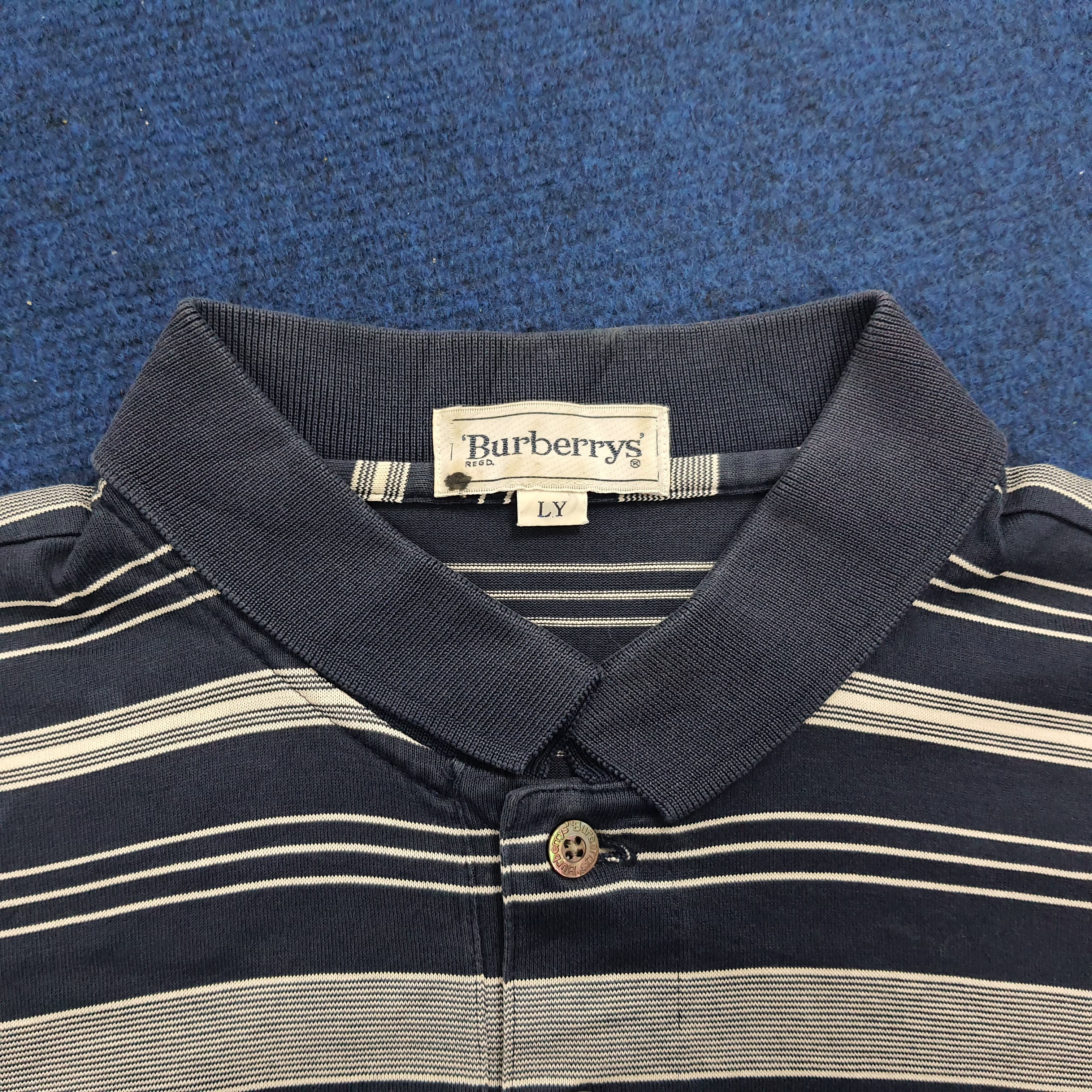 Burberry Burberry Stripes Long Sleeve Polo Shirt Size US L / EU 52-54 / 3 - 4 Thumbnail