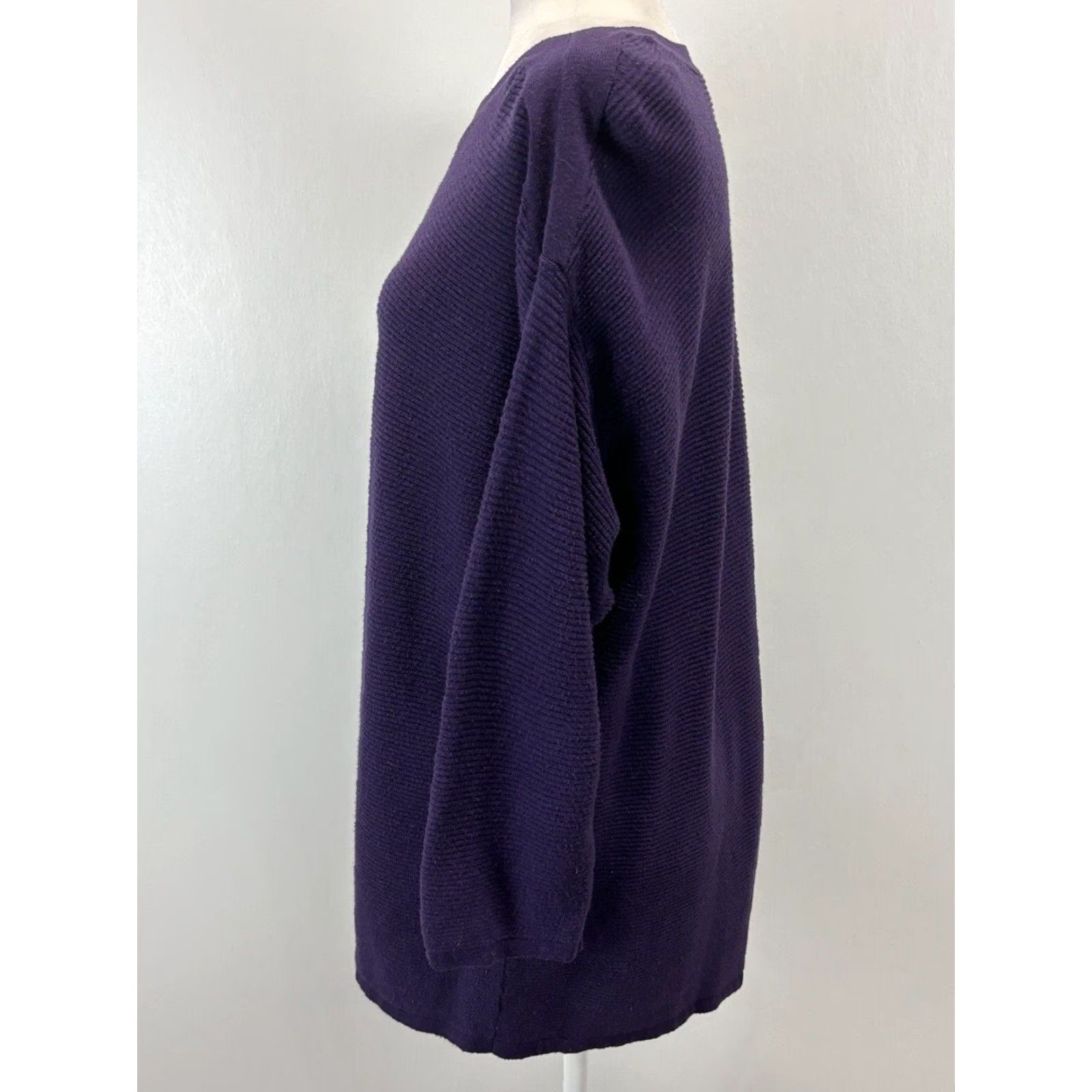 Vintage VINTAGE Chico's Knit Sweater Women's Large Purple Boat Neck Long Sleeve Pullover Size L / US 10 / IT 46 - 2 Thumbnail