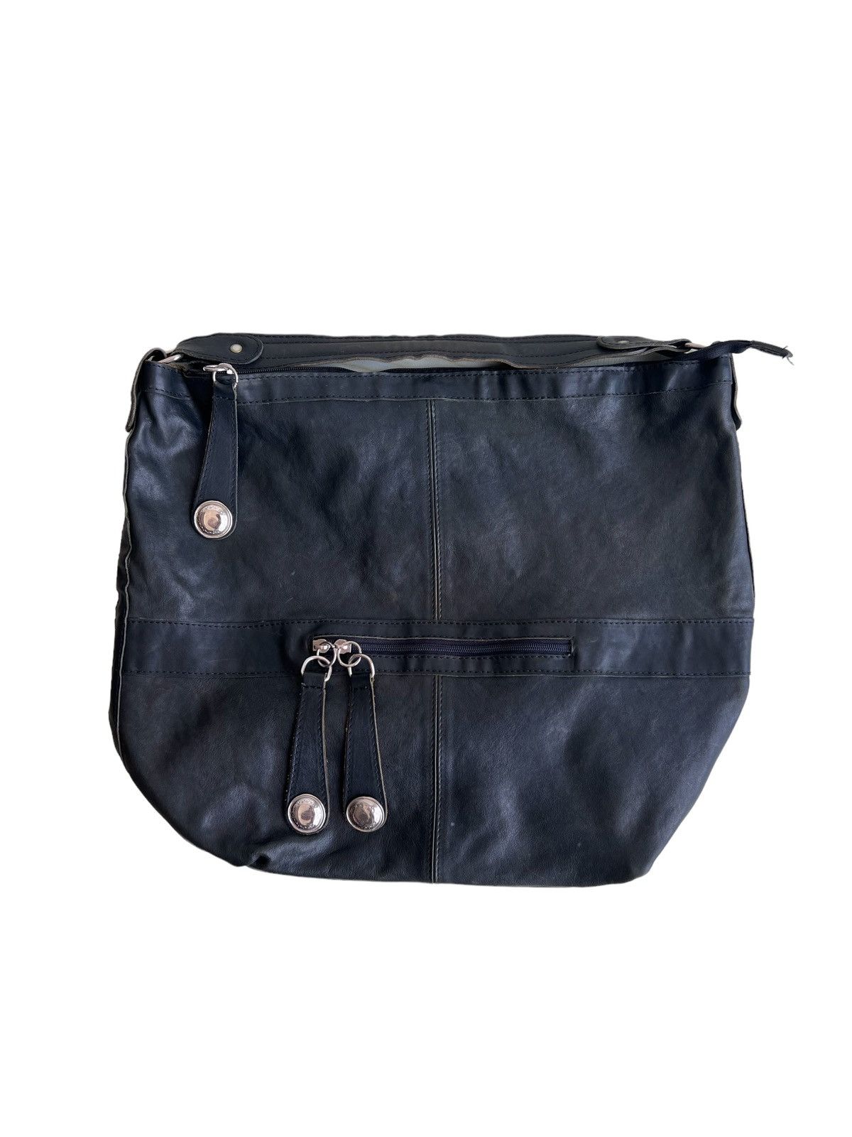 Genuine Leather 90s 🇮🇹 Made Genuine Lamb Leather Large Hobo Crossbody Bag Size ONE SIZE - 2 Thumbnail
