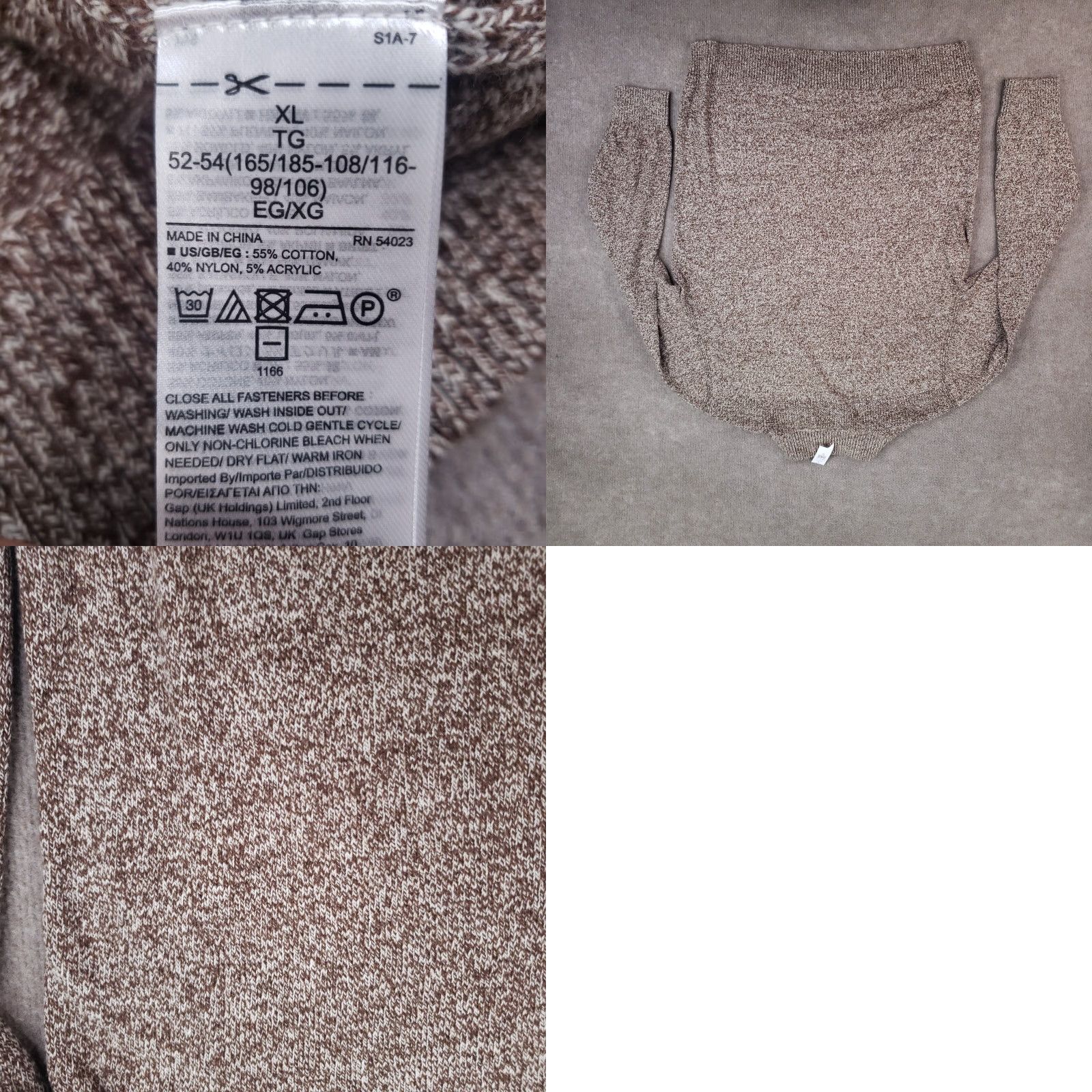Gap Gap Mens Sweater Extra Large XL Brown Mock Neck Casual Long Sleeve Size US XL / EU 56 / 4 - 8 Thumbnail