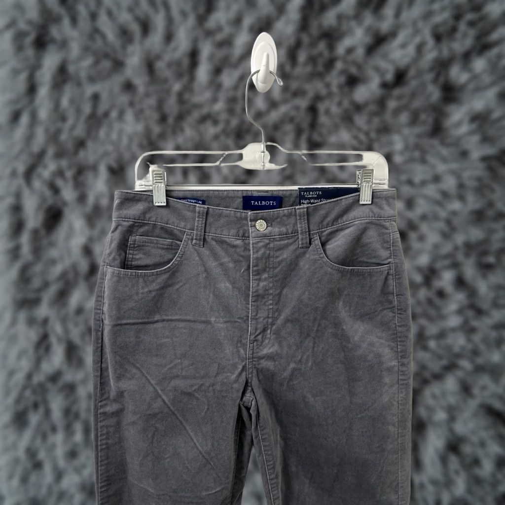 Talbots Talbots Pants Womens 6 Gray High Waist Slim Straight Leg 32x30 Cotton Blend Zipper Button Pockets Chino Fall Winter Size 28" / US 6 / IT 42 - 1 Thumbnail
