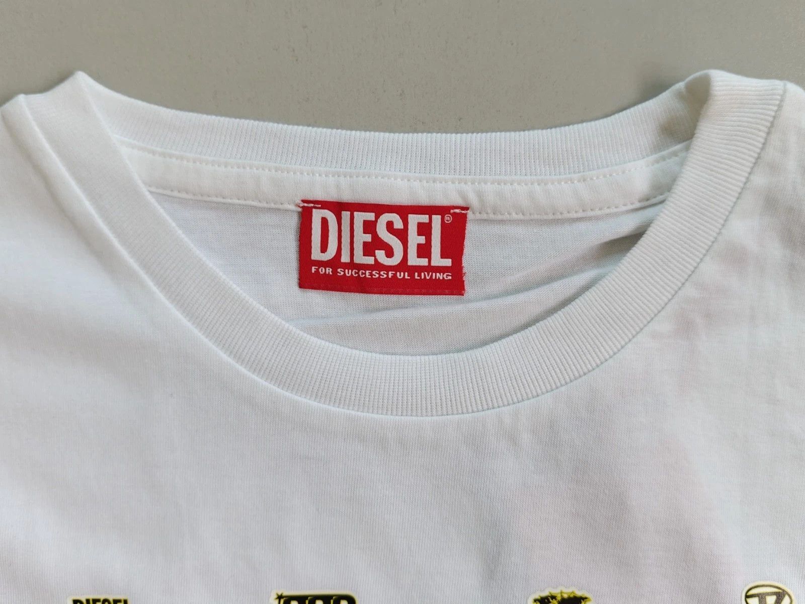 Diesel DIESEL White T-shirt with DSL 78 Denim print T 4171 Size US S / EU 44-46 / 1 - 3 Thumbnail