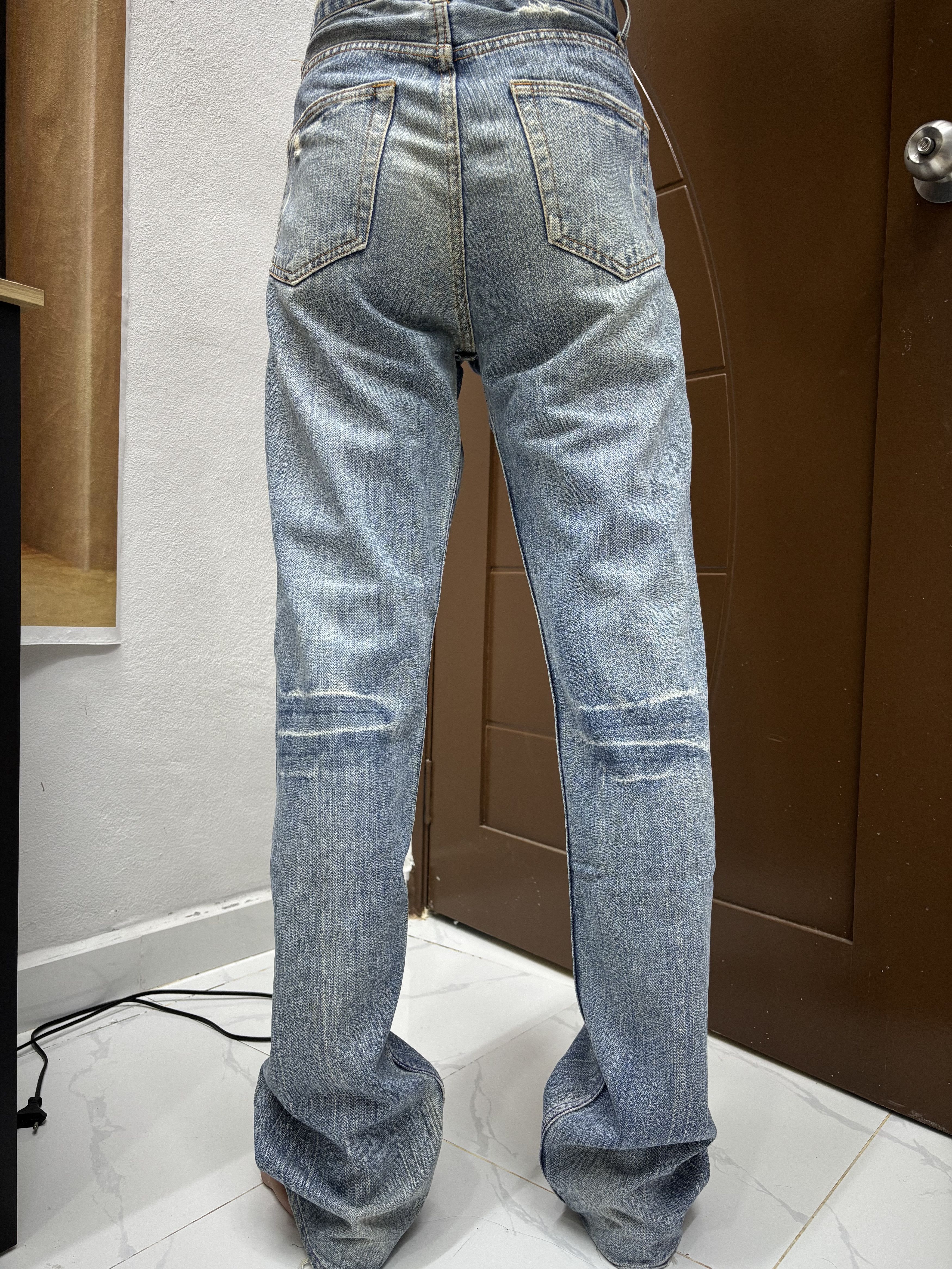 Hysteric Glamour NYLAUS CLOTHING LOOSE FIT DISTRESSED DENIM JEANS Size US 32 / EU 48 - 14 Thumbnail