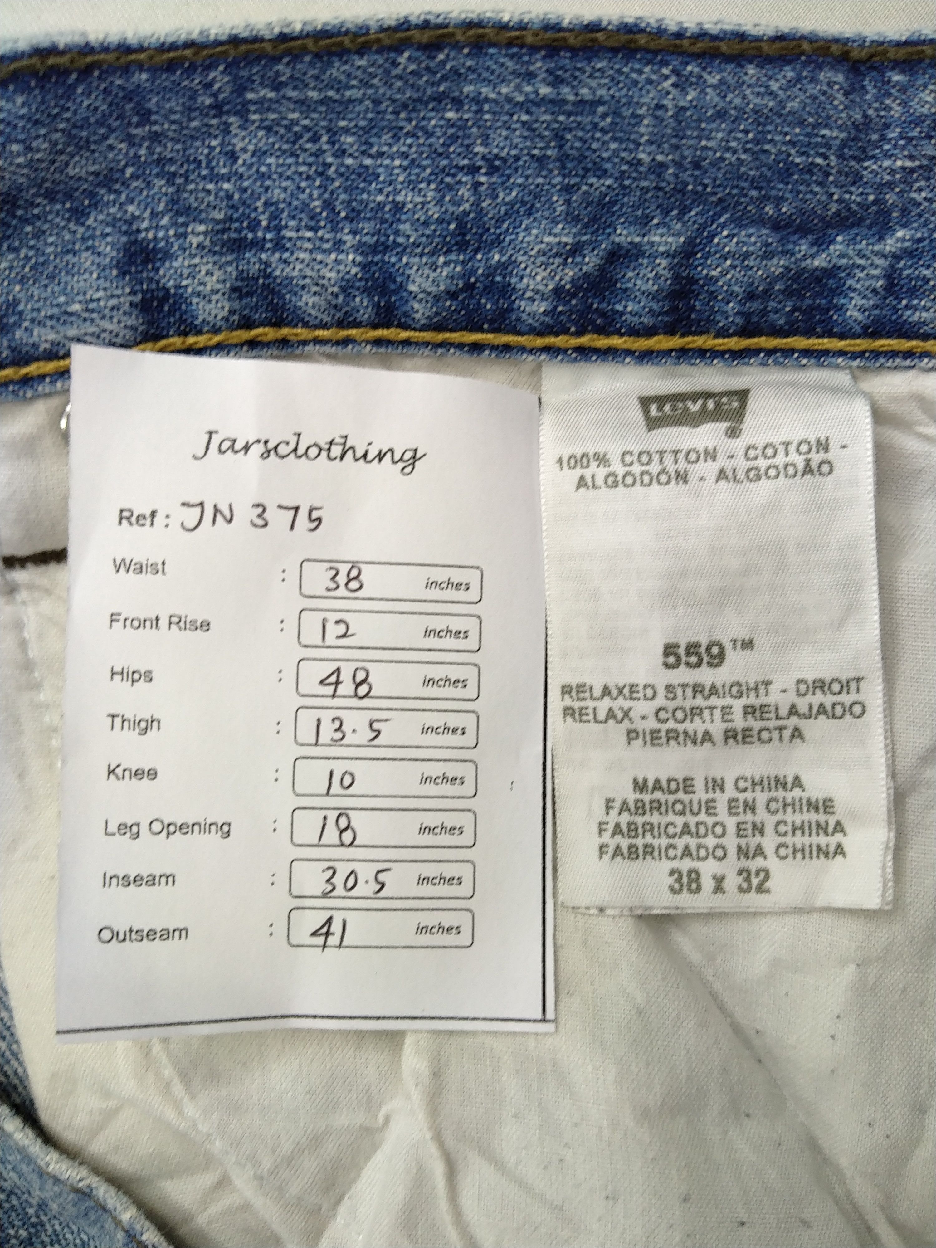 Levi's Vintage Levi's 559 Relaxed Straight Denim 38 x 30.5 -JN375 Size US 38 / EU 54 - 10 Thumbnail