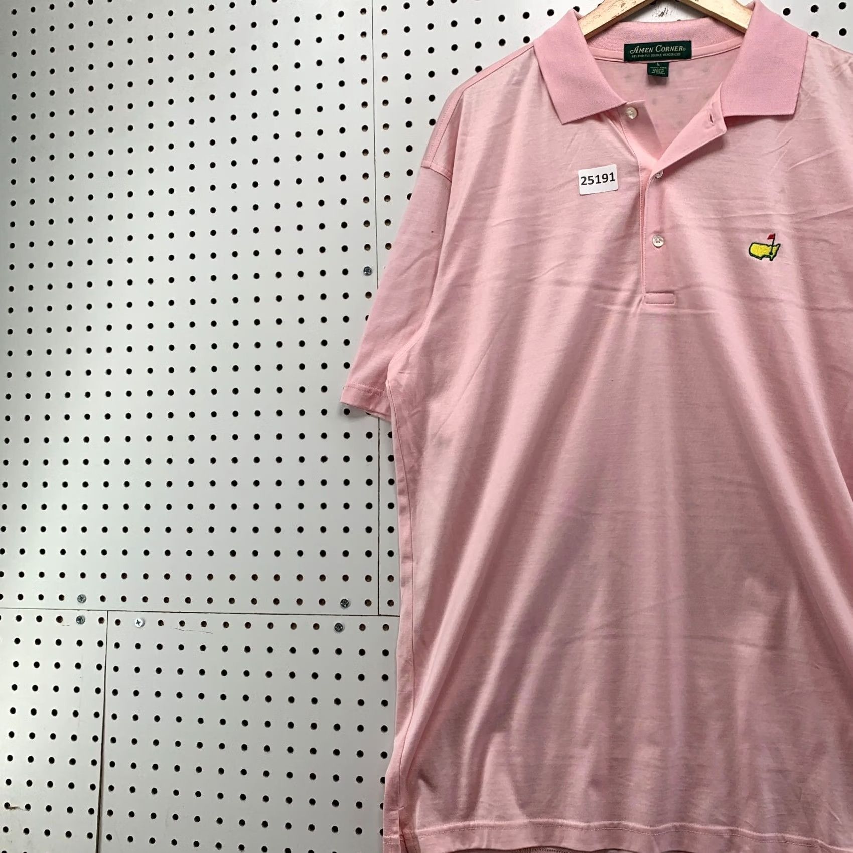 Augusta Sportswear Amen Corner Polo Shirt Pink Masters Augusta Logo Adult Large Pima Cotton 23x33 Size US L / EU 52-54 / 3 - 3 Thumbnail