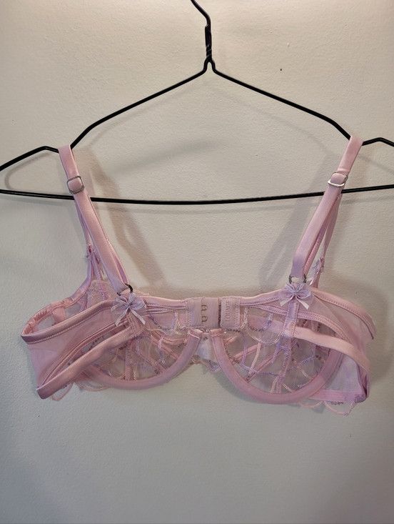 Other Lounge Lingerie Sheer Underwired Pink Embellished Bra - 32b Size ONE SIZE - 5 Thumbnail