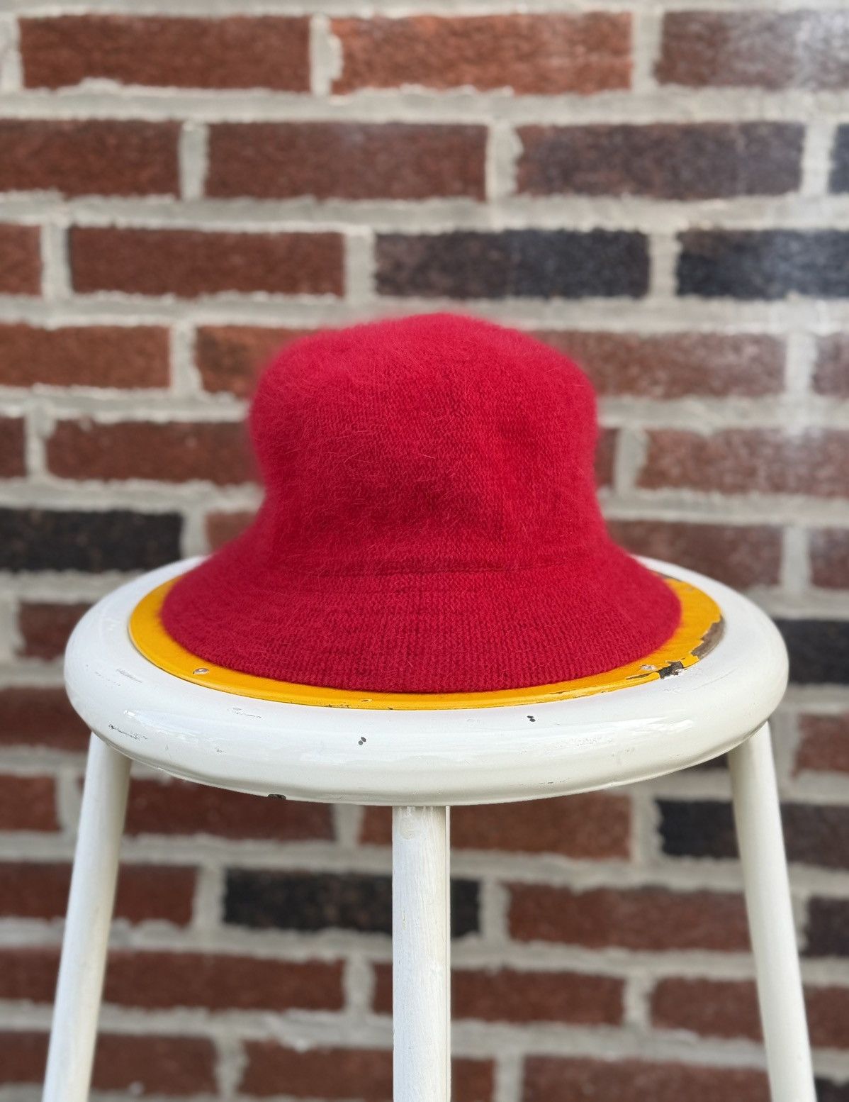 Japanese Brand Vintage 90’s Wool of Angora Goats Mohair Bucket Hat Size ONE SIZE - 1 Thumbnail